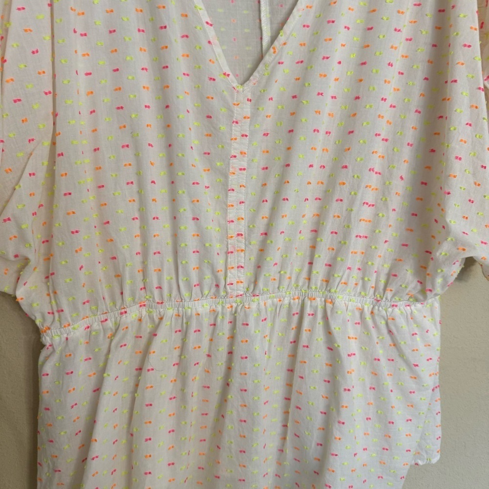 Spring Summer Lane Bryant Textured Dolman-Sleeve Peplum Blouse White Size 18/20 - Picture 7 of 16